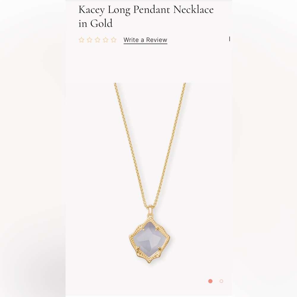 Kendra Scott Kacey Long Pendant necklace in gold & gray illusion